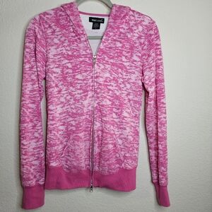 Wet Seal Pink Heathered Full-Zip Hoodie Sweater – Women’s Medium